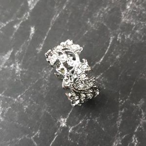 Silver Tone Statement Band Ring